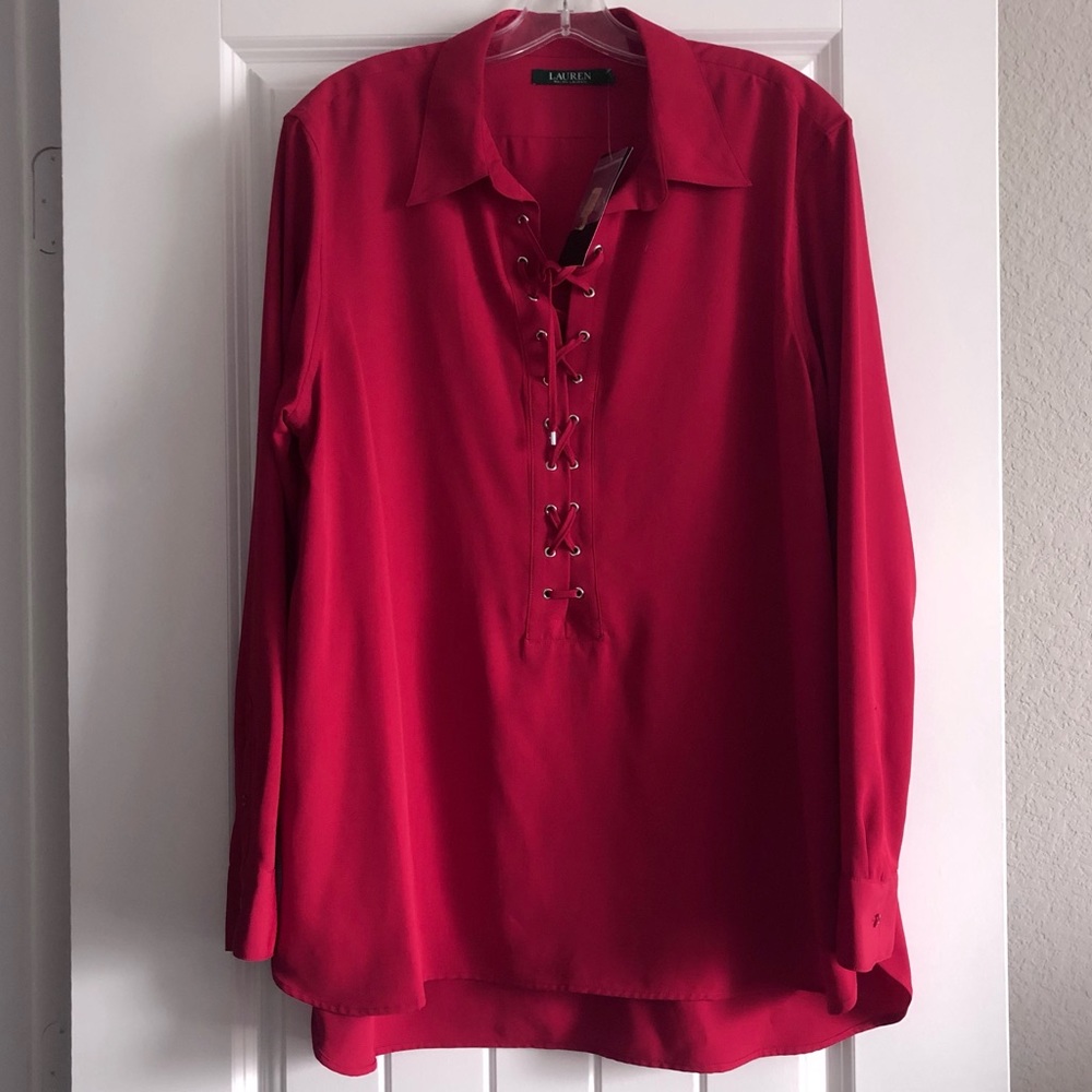 Dark red blouse